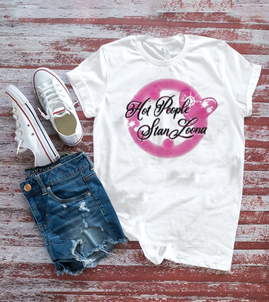 Hot People Stan Loona Pink Star Circle T-Shirt