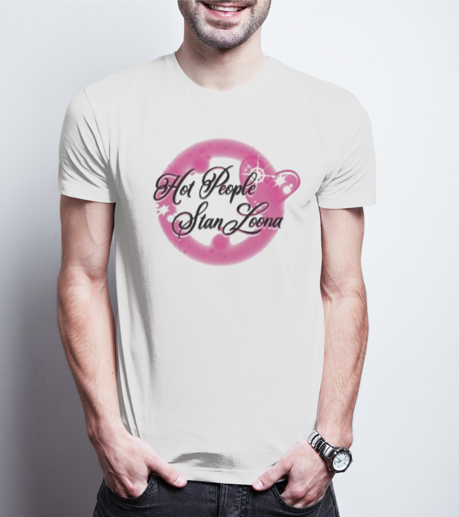 Hot People Stan Loona Pink Star Circle T-Shirt