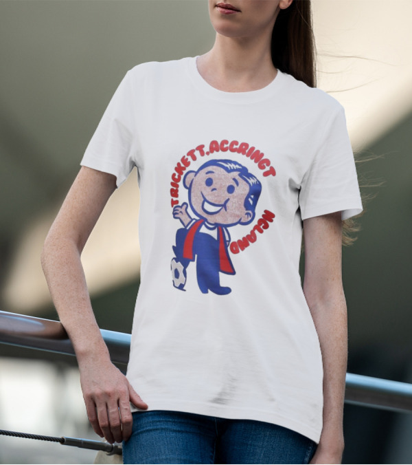 Trickett Accrington England Soccer Boy Cartoon Character T-Shirt