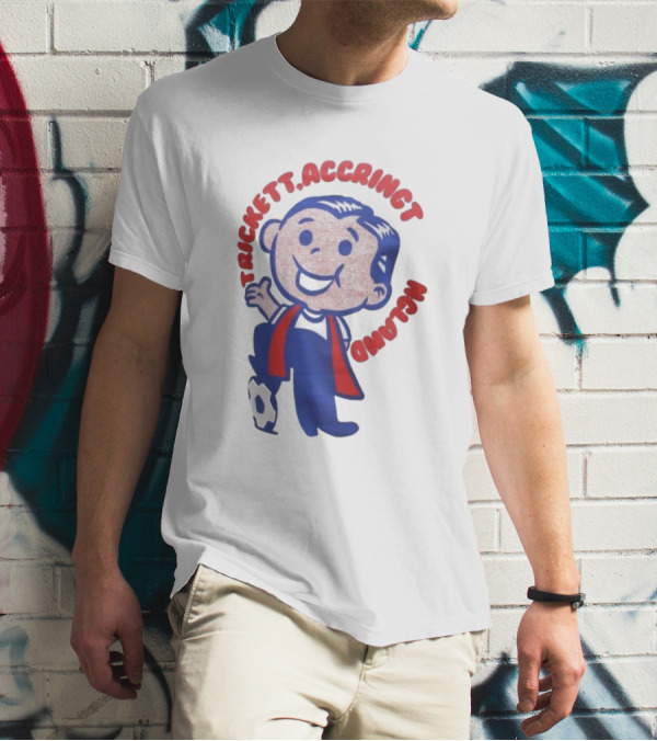 Trickett Accrington England Soccer Boy Cartoon Character T-Shirt
