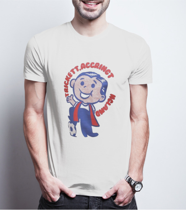 Trickett Accrington England Soccer Boy Cartoon Character T-Shirt