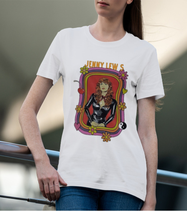 Jenny Lewis Retro Psychedelic Artwork Flowers Yin Yang T-Shirt