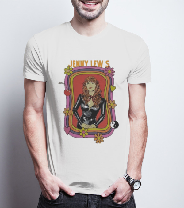Jenny Lewis Retro Psychedelic Artwork Flowers Yin Yang T-Shirt