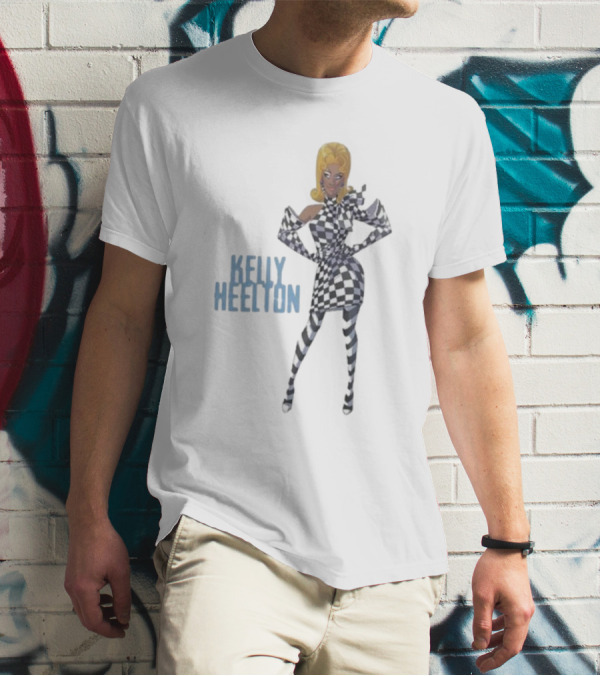 Kelly Heelton Cartoon Collection Checkered T-Shirt