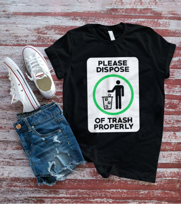 Please Dispose NYY 27 Of Trash Properly Icon Symbolizing Cleanliness And Order T-Shirt