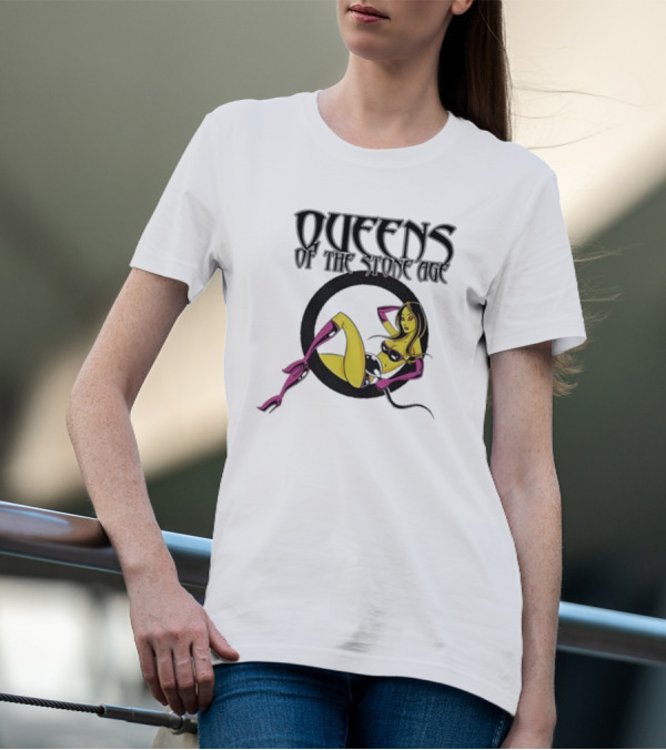 Queens Of The Stone Age Q Lady 2024 Vintage Style Fan Art Featuring Iconic Rock Band T-Shirt
