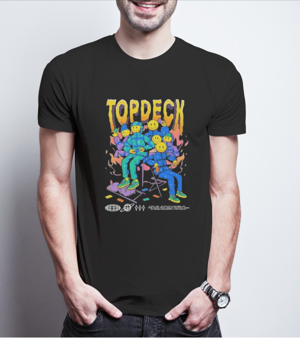 TOPDECK Smiley Squad Vibrant Characters With Musical Vibes T-Shirt