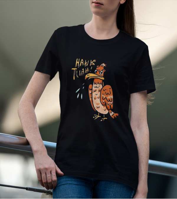 Hawk Hawk Tuah 2024 Scowling Cartoon Bird T-Shirt