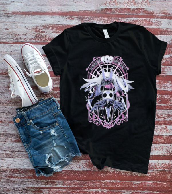 Hollow Knight Wanderers Art Nouveau Design With Knight Nails And Charms T-Shirt