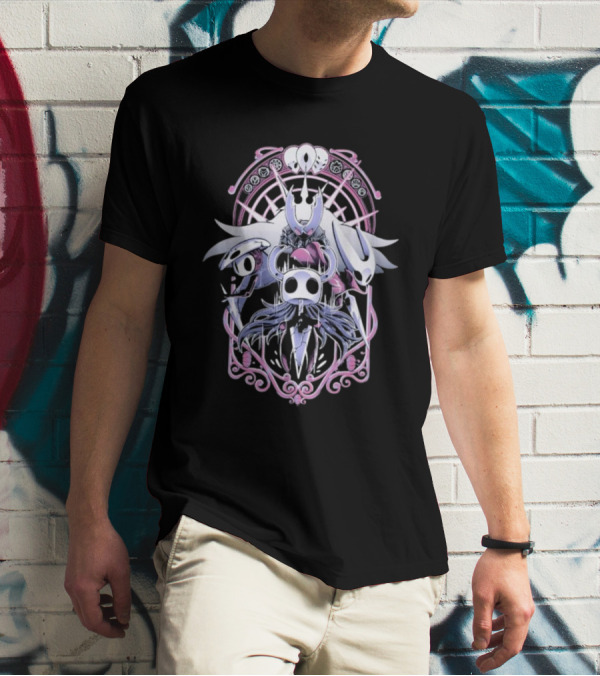 Hollow Knight Wanderers Art Nouveau Design With Knight Nails And Charms T-Shirt