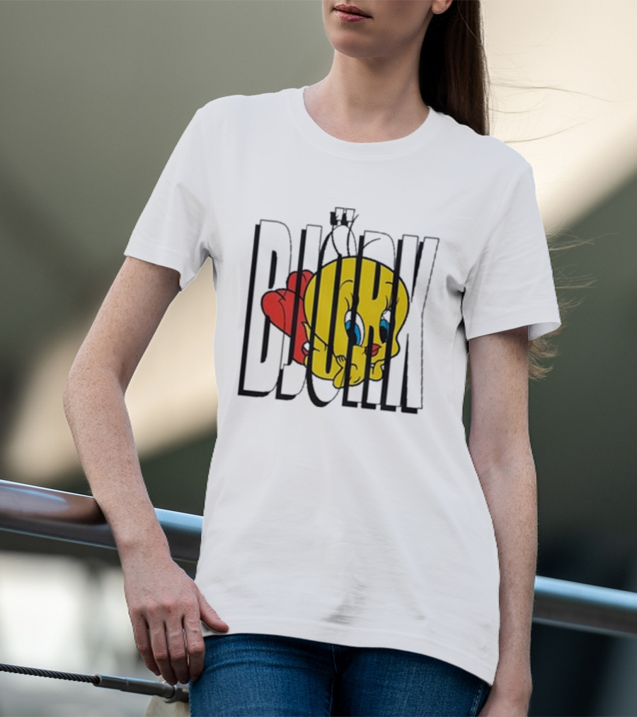 Lxix Apparel Tweety Bjork Bold Cartoon Contrast T-Shirt