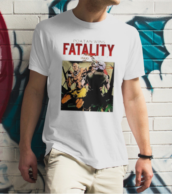 Poatan Wins Fatality Comic Style Fight Scene T-Shirt
