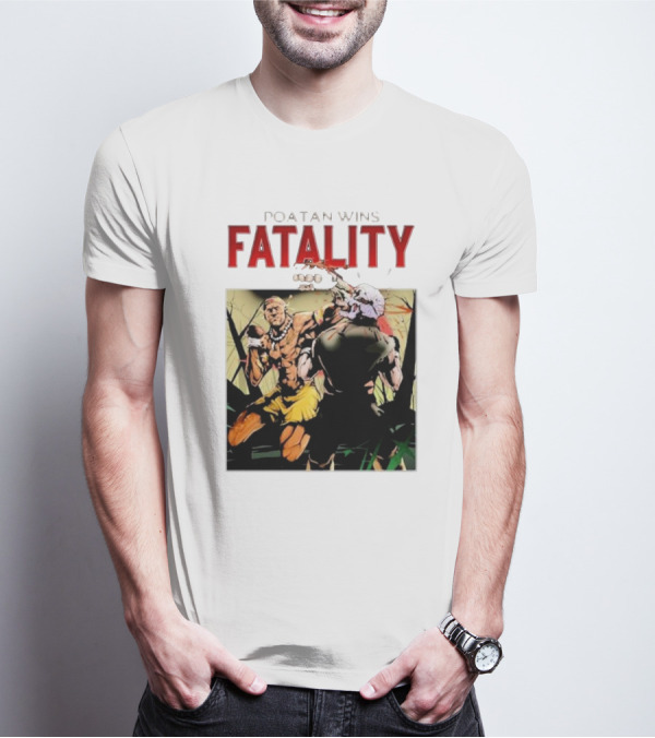 Poatan Wins Fatality Comic Style Fight Scene T-Shirt