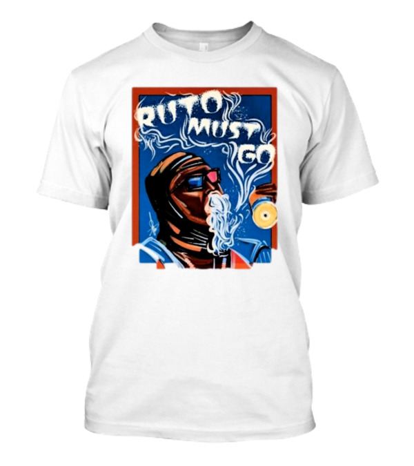 Ruto Must Go Bold Illustration With Smoking Character T-Shirt