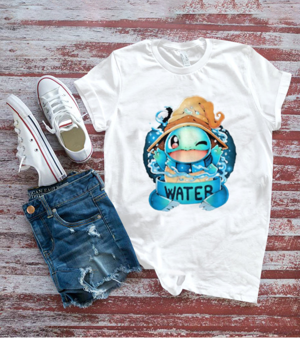 Squirtle Wizard Water Winking Blue Hat T-Shirt