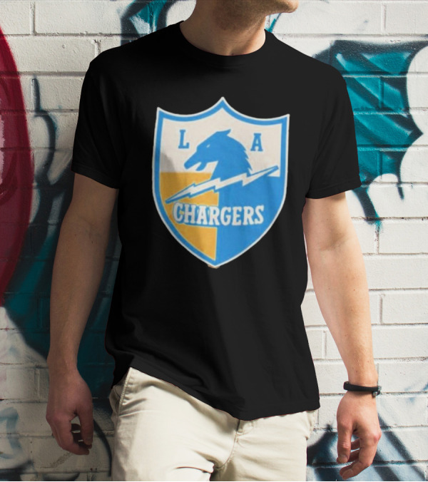 Los Angeles Chargers 1961 Vintage Logo Shield With Horse And Bolt T-Shirt