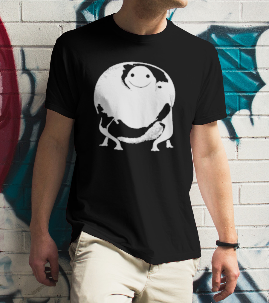 Marble City Pizza Cow Happy Black And White Smiling Cow T-Shirt