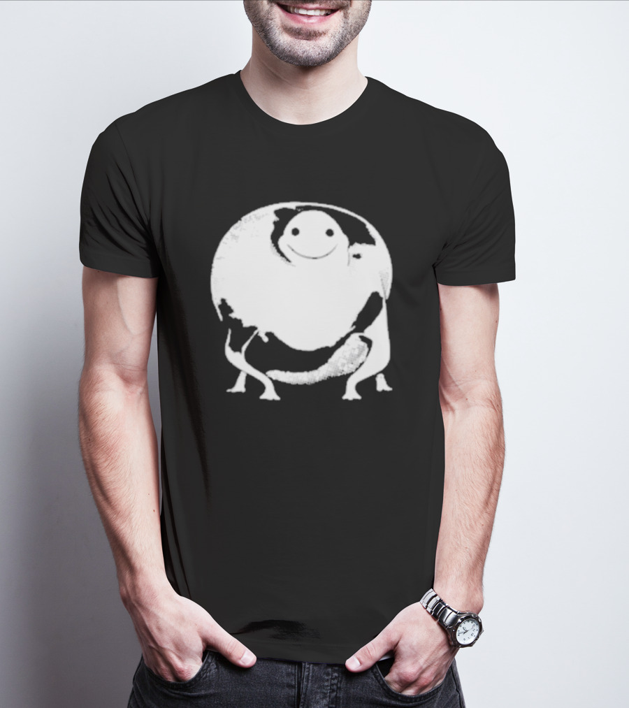 Marble City Pizza Cow Happy Black And White Smiling Cow T-Shirt