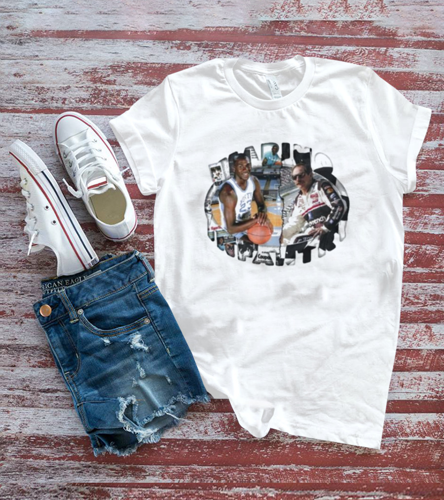 Marino Infantry Dale Earnhardt And Michael Jordan Crossover Sports Legends Collage T-Shirt