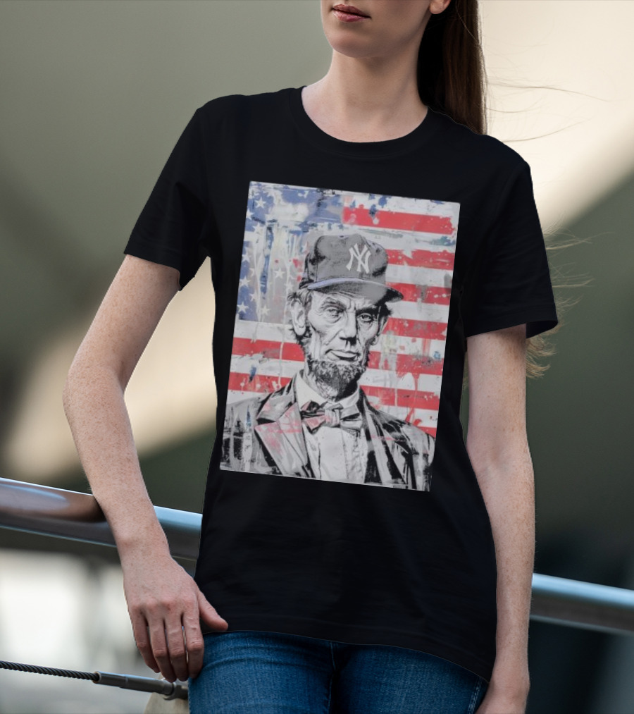 Superfan Abraham Lincoln New York Yankees 4th Of July T-Shirt