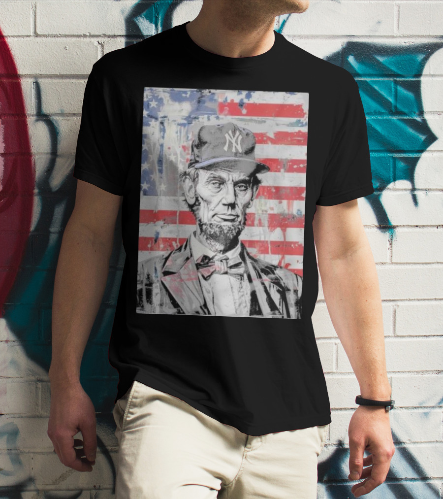 Superfan Abraham Lincoln New York Yankees 4th Of July T-Shirt