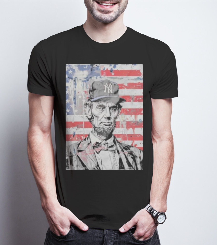 Superfan Abraham Lincoln New York Yankees 4th Of July T-Shirt