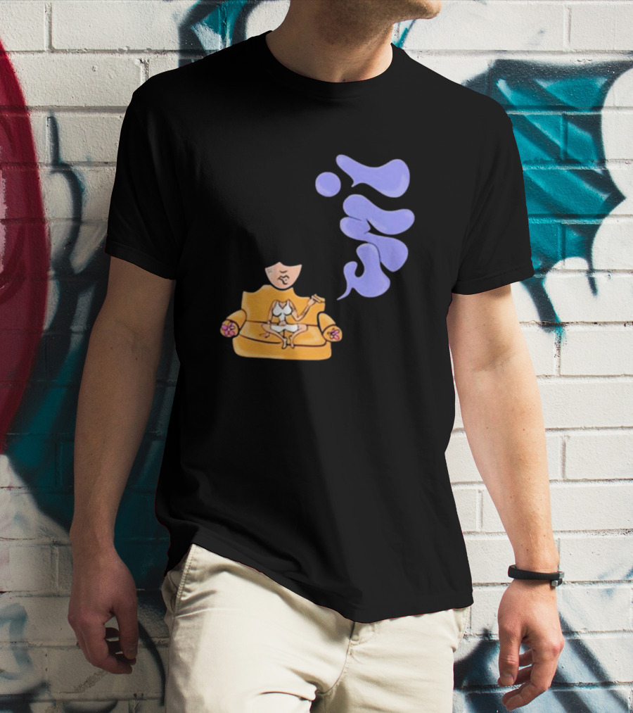 Umi Sitting On Couch With Whoisumi Stylized Smoke T-Shirt