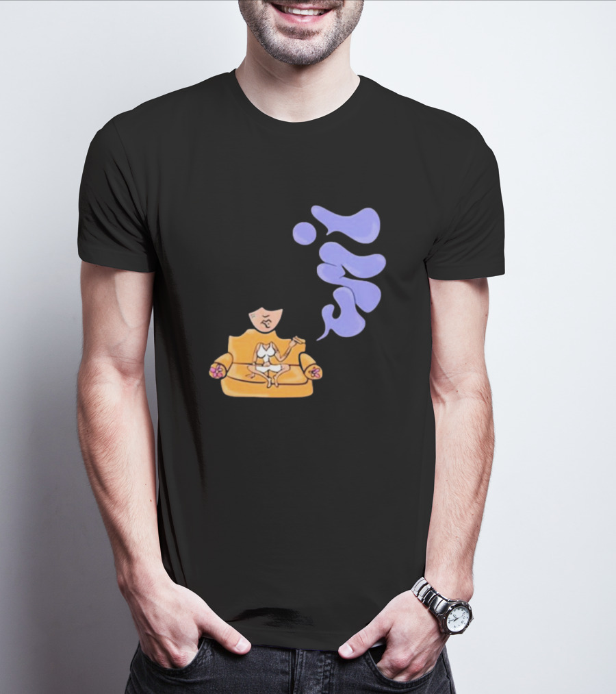Umi Sitting On Couch With Whoisumi Stylized Smoke T-Shirt