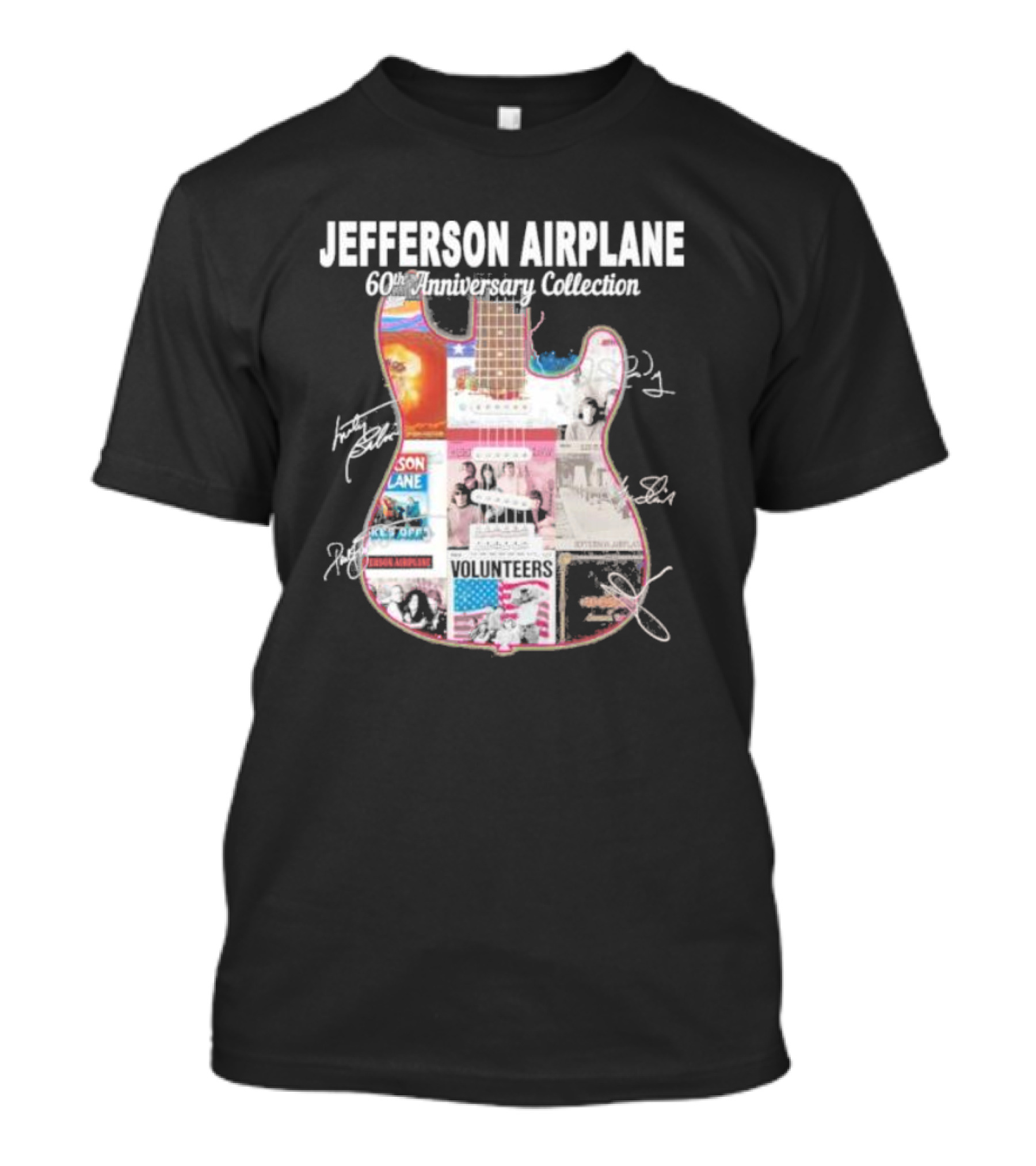 JEFFERSON AIRPLANE 60th Anniversary Collection Guitar Album Covers And Signatures T-Shirt