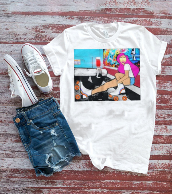 Tasha Vibrant Roller Skating Cali Street Art Vibe T-Shirt