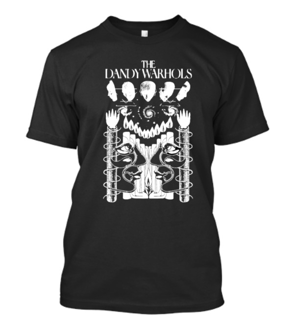 The Dandy Warhols 1992 Surreal Psychedelic Art Faces And Hands Spiral T-Shirt