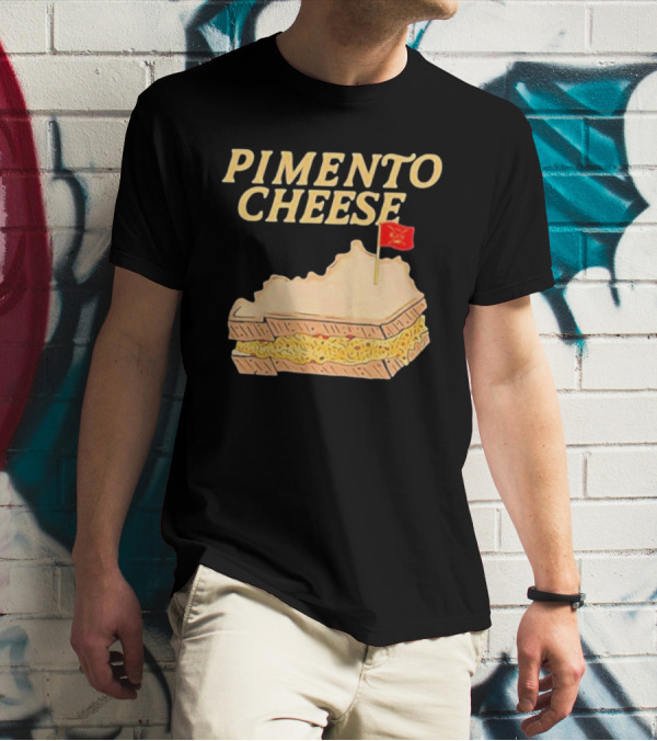 Pimento Cheese Sandwich With Kentucky Shape And Flag T-Shirt