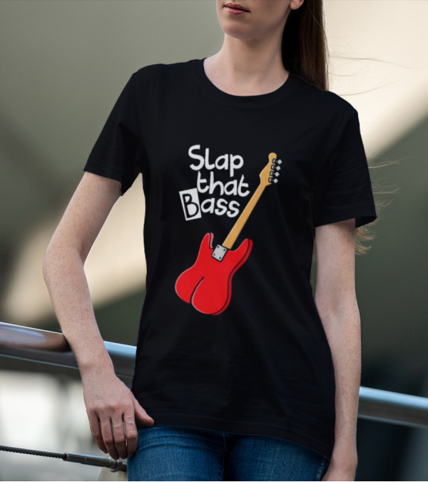 Slap That Bass Red Electric Guitar T-Shirt