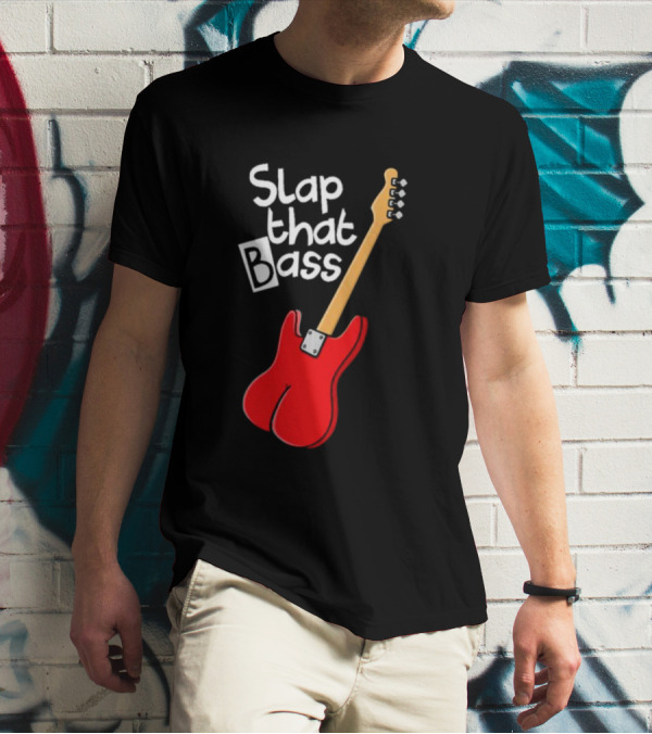Slap That Bass Red Electric Guitar T-Shirt