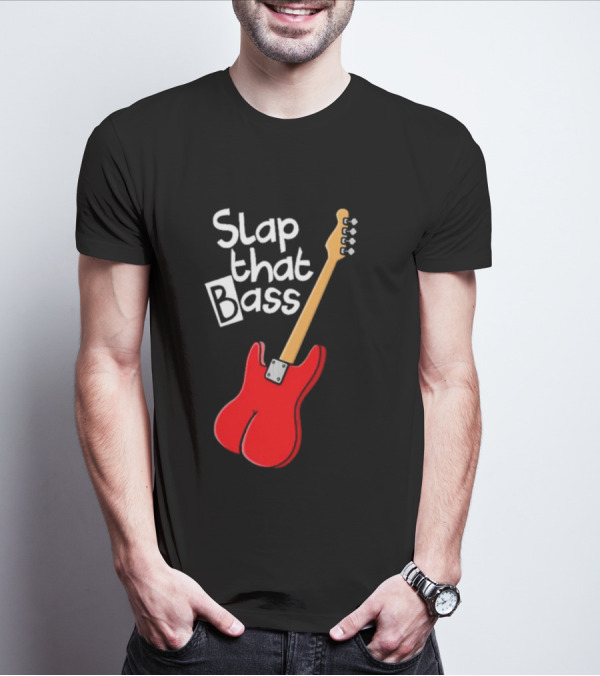 Slap That Bass Red Electric Guitar T-Shirt