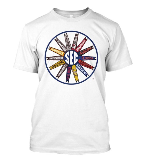 Southeastern Conference SEC Team Names Throwback Pinwheel T-Shirt