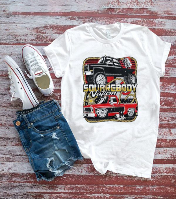 Squarebody Nation Pick Up Trucks And Cowboys Icons T-Shirt