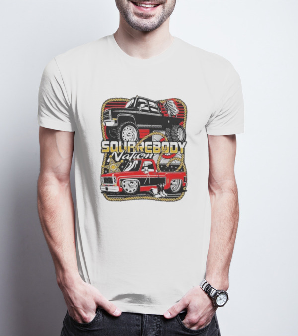 Squarebody Nation Pick Up Trucks And Cowboys Icons T-Shirt