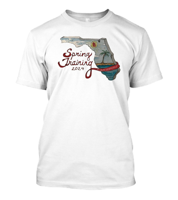 St. Louis Cardinals Spring Training 2024 Florida Map Grapefruit League T-Shirt