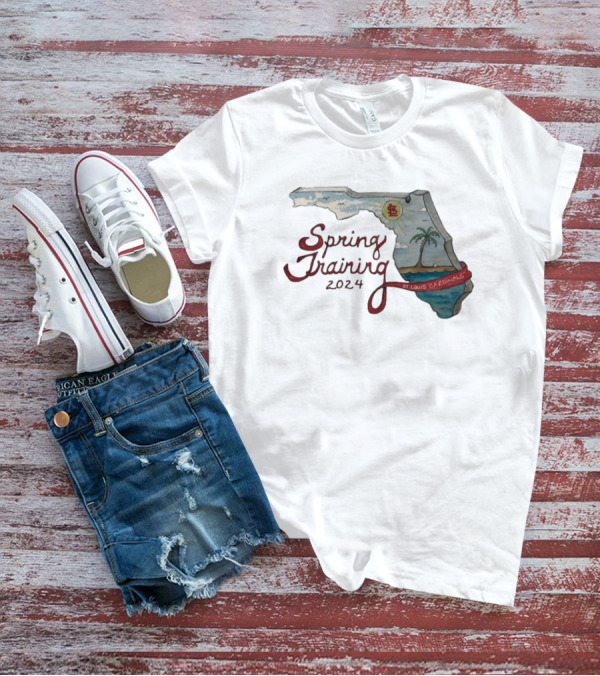 St. Louis Cardinals Spring Training 2024 Florida Map Grapefruit League T-Shirt