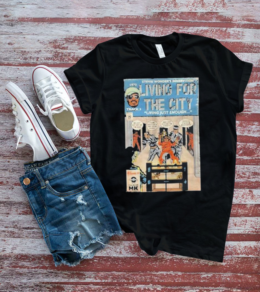 1973 Stevie Wonder's Innervision Living For The City Track 3 Comic T-Shirt