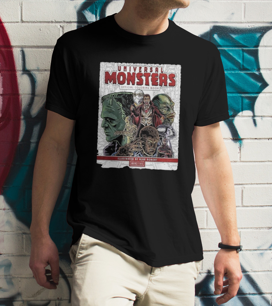 Universal Monsters Illustrated By Alan Robert Coloring Book T-Shirt