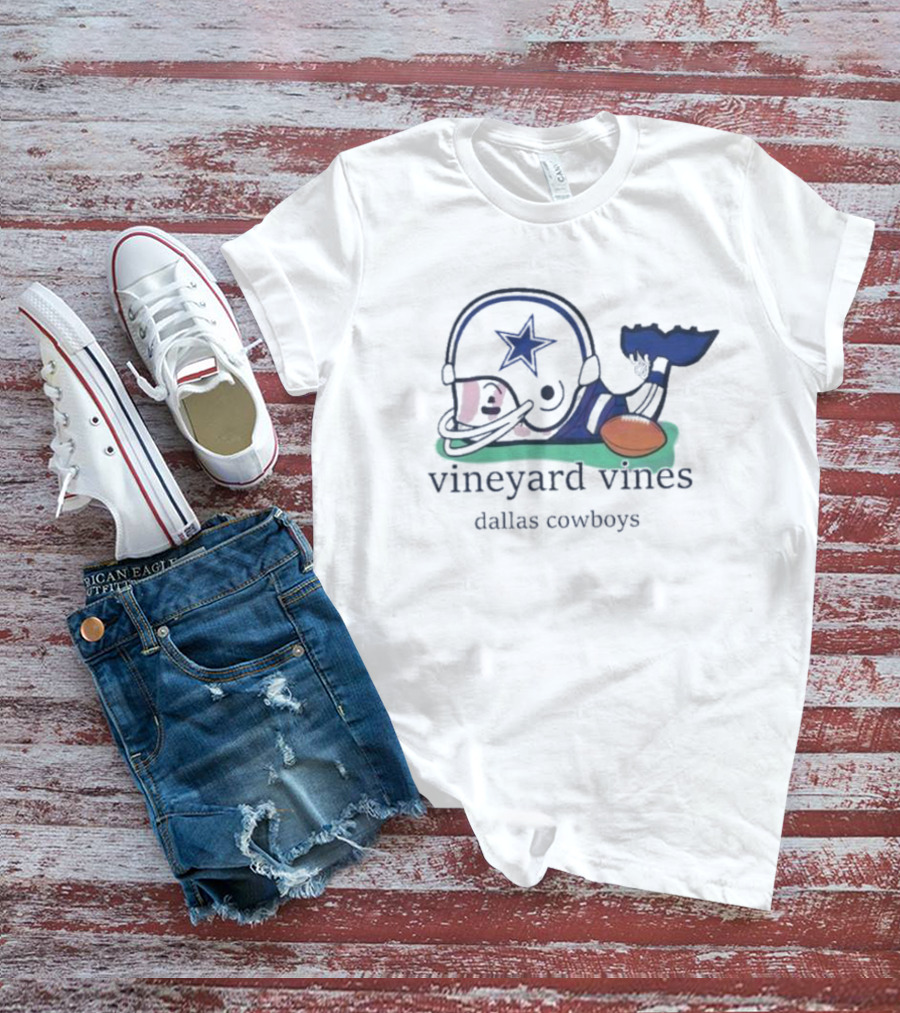 Vineyard Vines Dallas Cowboys Football Helmet And Whale T-Shirt