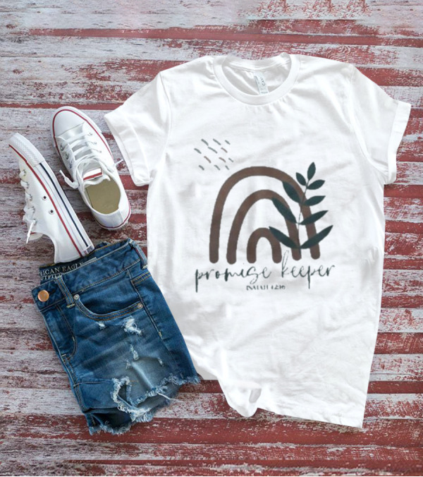 Promise Keeper Isaiah 42 16 Rainbow And Leaves T-Shirt