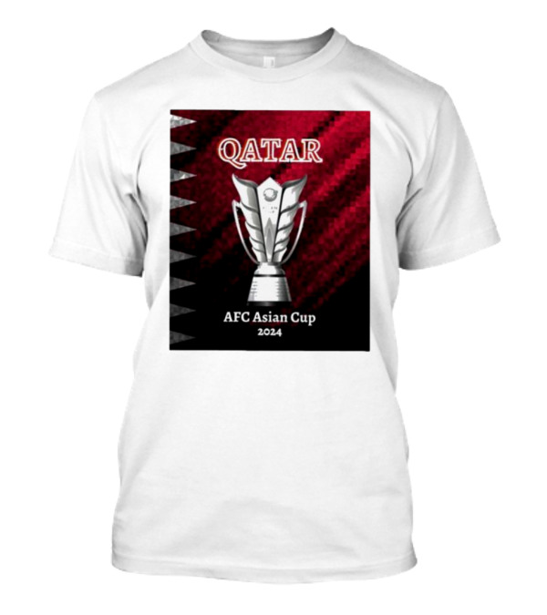 QATAR AFC Asian Cup 2024 Trophy And Flag T-Shirt