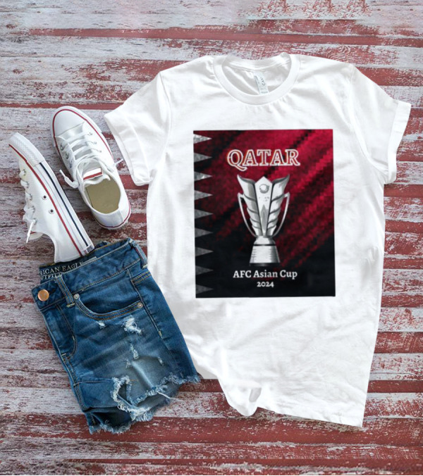 QATAR AFC Asian Cup 2024 Trophy And Flag T-Shirt