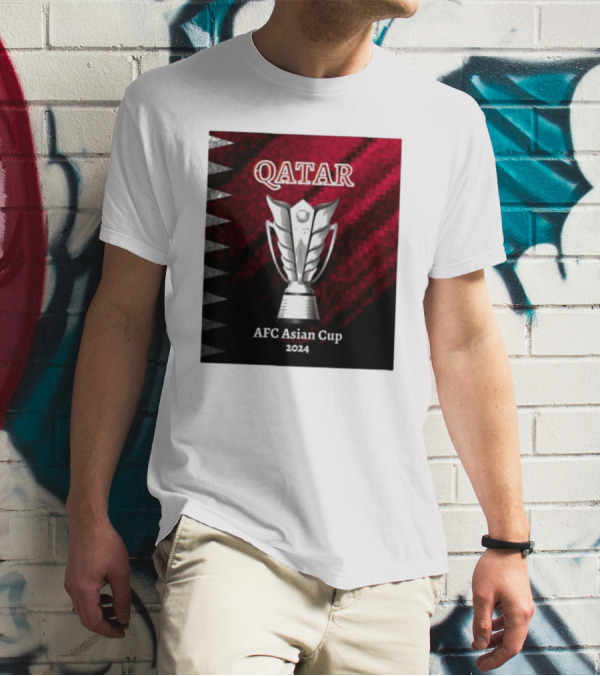 QATAR AFC Asian Cup 2024 Trophy And Flag T-Shirt