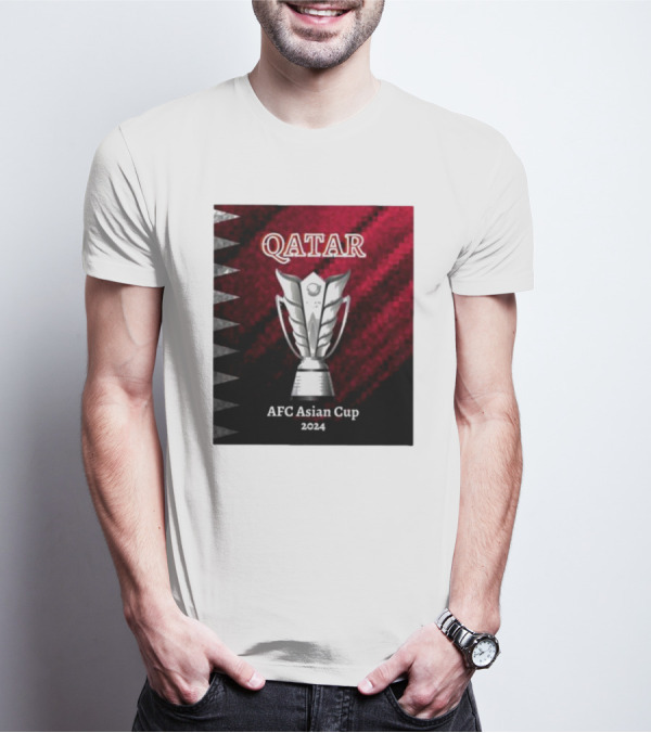 QATAR AFC Asian Cup 2024 Trophy And Flag T-Shirt