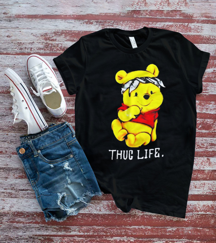 Rare Winnie The Pooh Thug Life Bandana T-Shirt