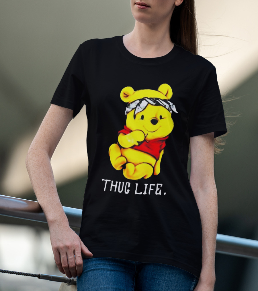 Rare Winnie The Pooh Thug Life Bandana T-Shirt